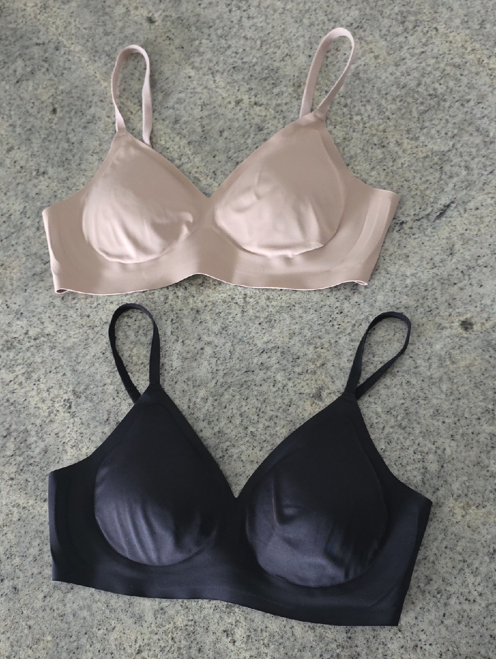 2- EBY Seamless Wireless T-Shirt Bra - Nude and Black